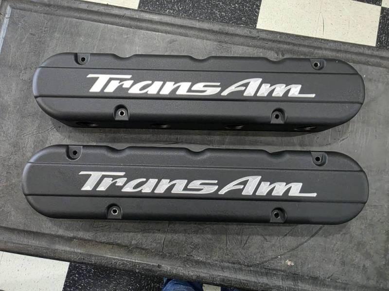 Butler Performance - Aluminum Valve Covers/Coil Covers Late Model Pontiac/LS, Black, Choose Your Logo (Set)