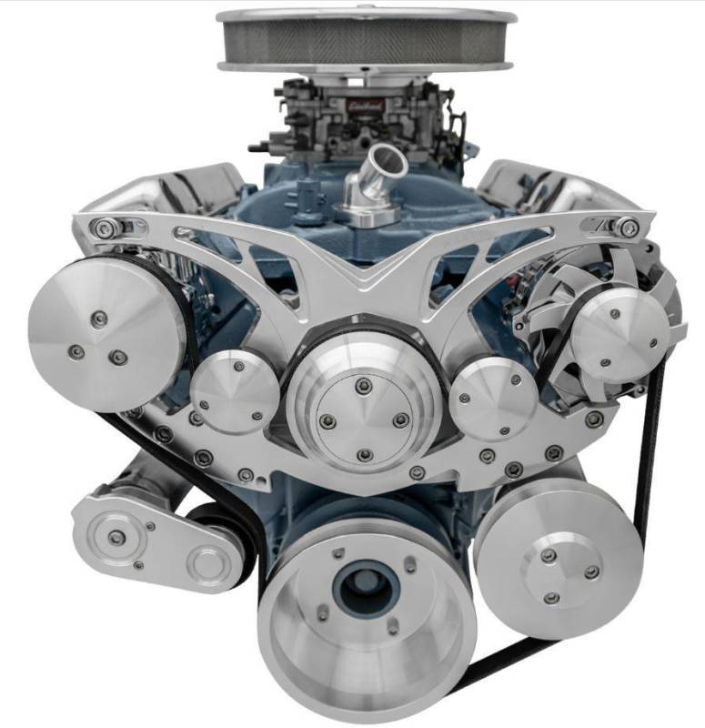 March Performance - March "Style Track"  Serpentine All Inclusive System, Pontiac 326-455c.i. - 13130 Black (MAR-13130-08)