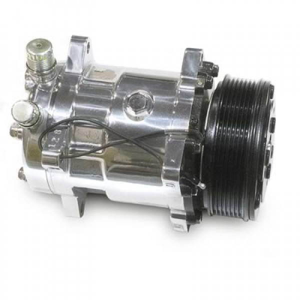 March Performance - March A/C Compressor (Polished) w/Serpentine Pulley MAR-P2413-05