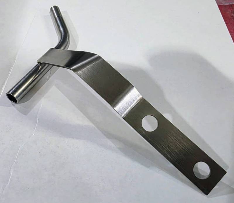 Butler Performance - Pontiac 1966-79 Lower Stainless Dipstick Tube w/Bracket for Use with No Windage Tray