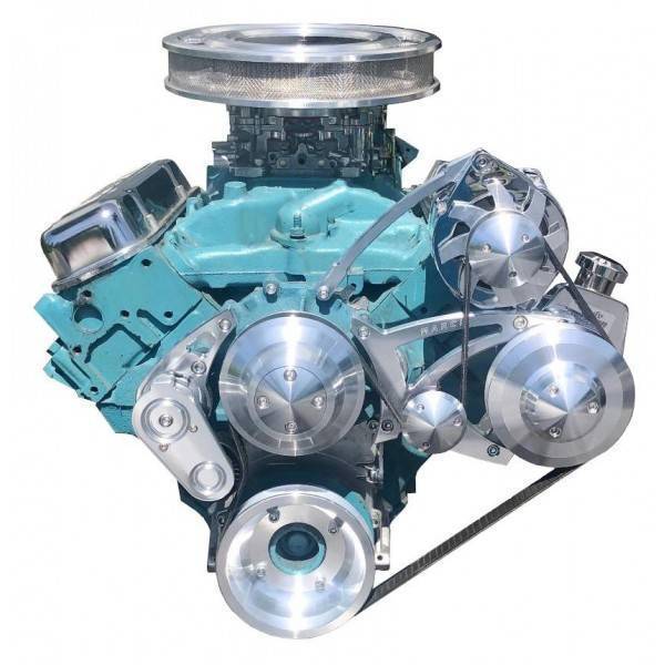 March Performance - March Ultra Serpentine Pulley & Bracket Kit, No AC - 13105 Clear (MAR-13105)