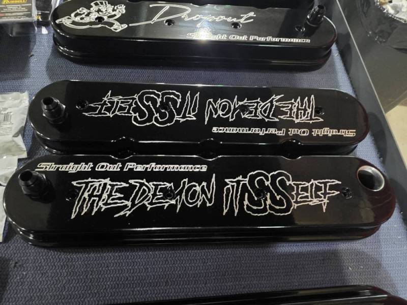 Butler Performance - Butler Performance CUSTOM LOGO CNC Engraved Late Model Pontiac/LS Aluminum Valve Covers (Set)