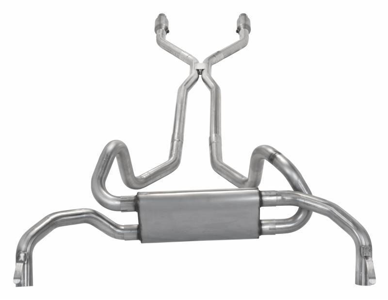 Pypes Exhaust - Pypes 1975-81 2.5" F/X-Body Crossflow Muffler Crossmember Back w/ Hpipe Exhaust System (PYP-SGF940E)