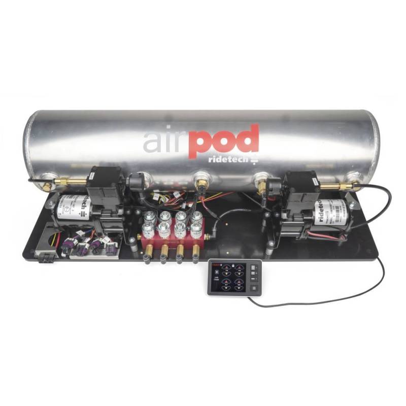 RideTech - RidePro Prewired E5 Air Ride Suspension Control System | 5 Gallon Dual Compressor – 1/4″ Valves