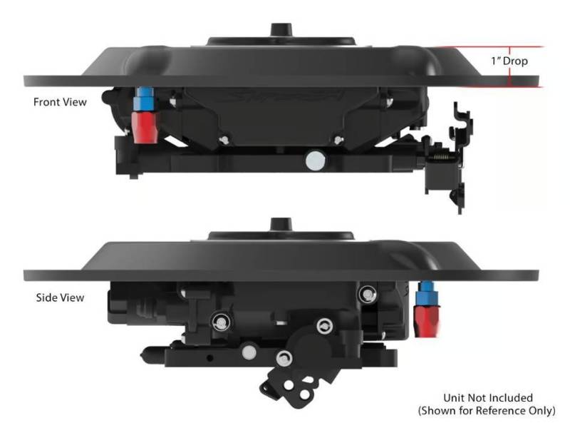 Holley - Sniper EFI Air Cleaner 1" Drop Base Plate- Black, Add your element and lid