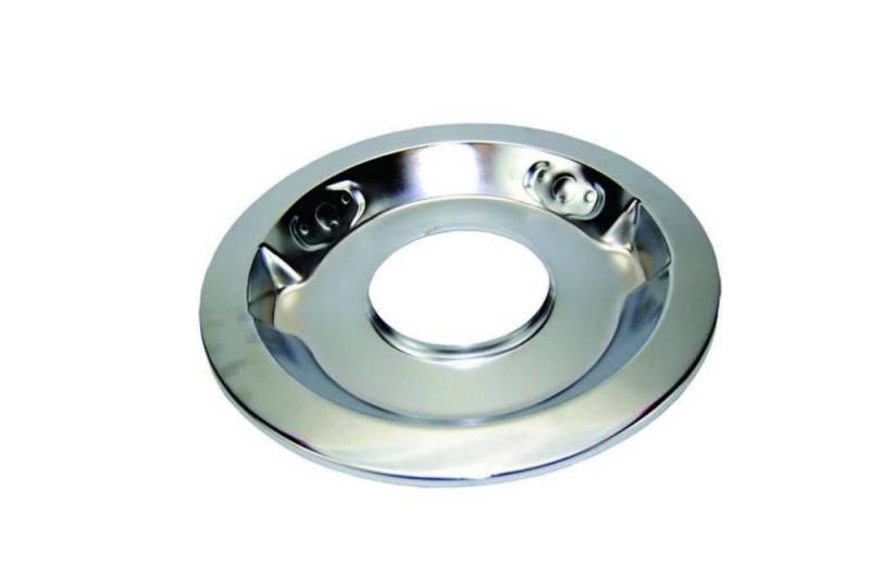 Butler Performance - Air Cleaner Base, 14 in Round, 5-1/8 Carb Flange, 7/8" Dropped Base, Steel, Chrome, Each