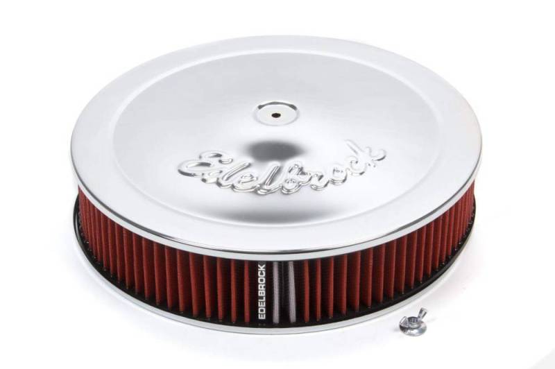 Edelbrock - Pro-Flo Chrome 14" Round Air Cleaner with 3" Cotton Element (Deep Flange)