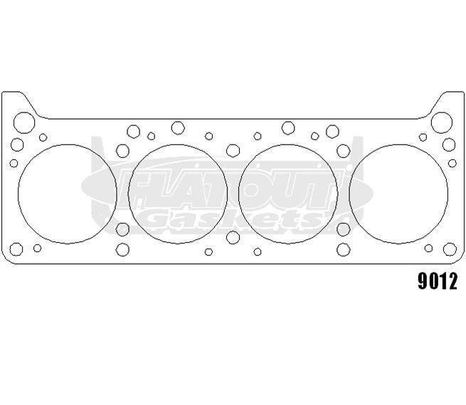 Flatout - Pontiac 326-455CI COPPER HEAD Gaskets w/o coolant holes, 4.280" Bore, .040" Thick, Set/2