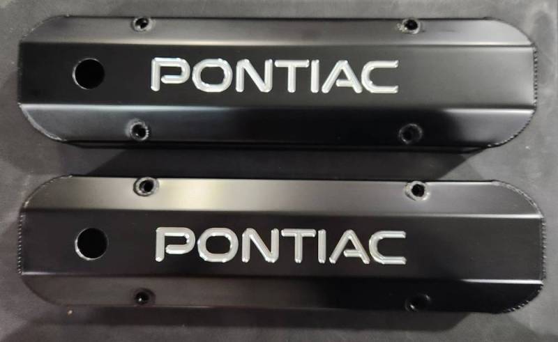 Butler Performance - Butler Performance CNC Logo Aluminum Valve Covers, Choose Logo, Black, Satin w/Clear, or Polished (Set) BPI-VC