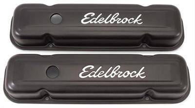 Edelbrock - Edelbrock Pontiac Signature Series Black Valve Covers