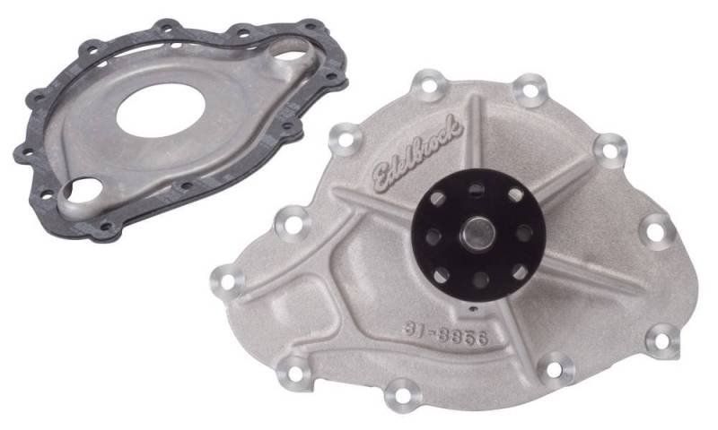 Edelbrock - Edelbrock Pontiac Victor Series 11 Bolt Water Pump & Plate, 1969-79, 4.5", Satin Finish EDL-8856