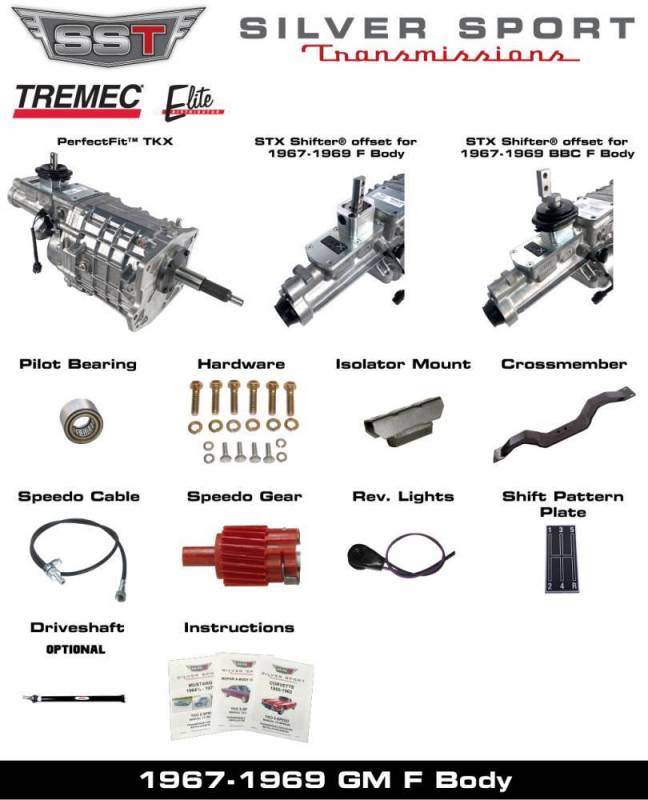 SST - 67-69 FB, F-Body, SST Tremec Perfect-Fit 5 Speed TKX Transmission Kit, Manual to TKO