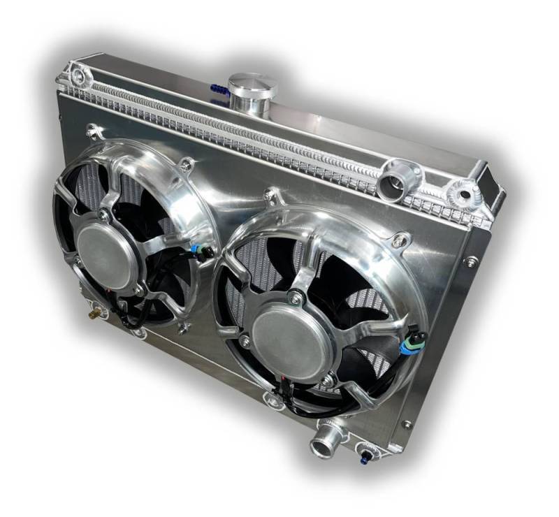 Entropy - 1964 – 1967 GTO Aluminum Radiator With Dual HPX Fans – HIGH Horsepower – Pontiac V8 Engines – 20″ Height