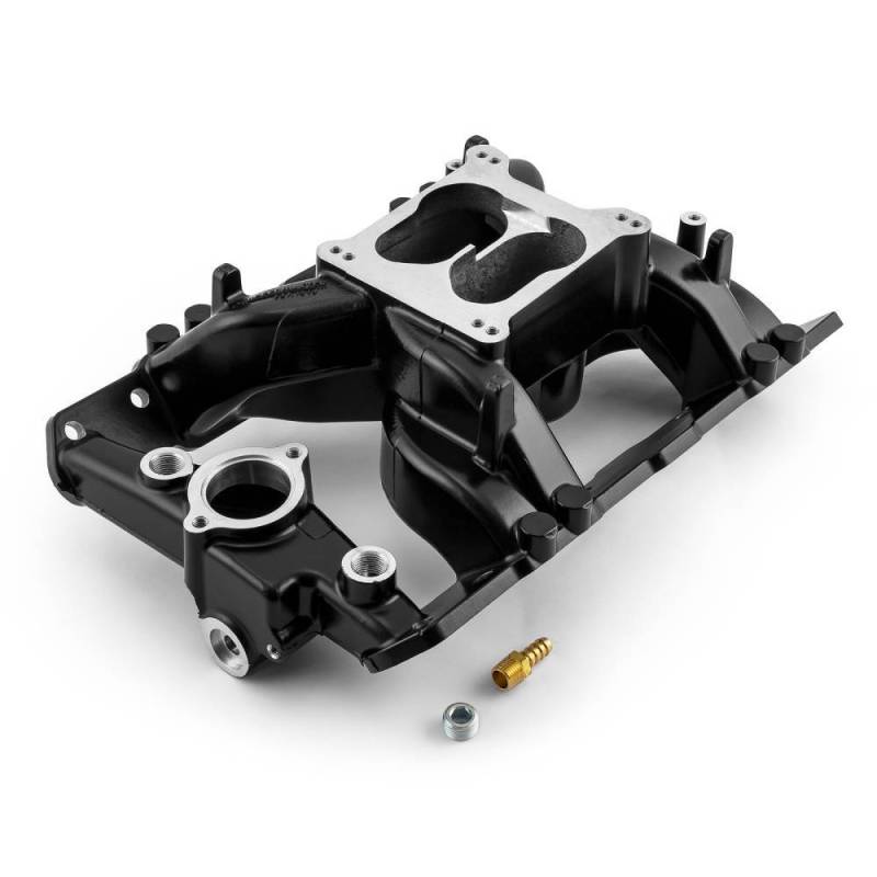 Butler Performance - Butler Pontiac 326-455 Crosswind Intake Manifold, Black Finish