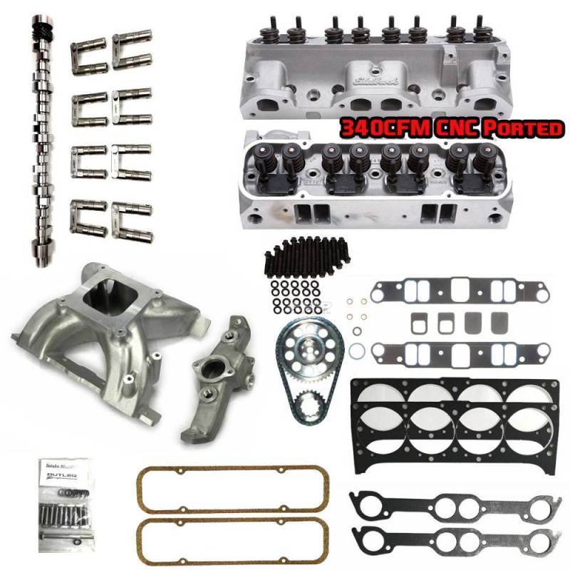 Butler Performance - Butler 340cfm Ported Edelbrock Rd-Port, 72cc, Hyd. Roller. Top End Package, up to 700hp Pump Gas BPI-TEP-RD-72HR-340