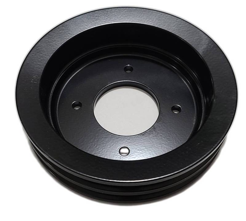 Ram Air Restorations - Pontiac 2-Groove 1968-70 Crank Pulley-Black Anodized