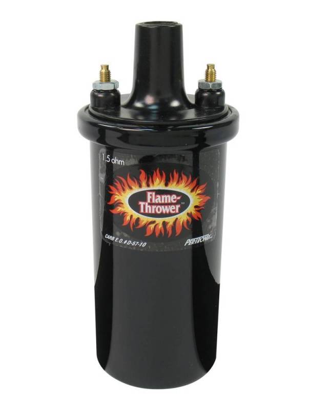 Pertronix Ignition Parts for Reliable Starts and Power Today - Pertronix Flame Thrower Ignition Coil Canister Style,Oil Filled, Black, 40,000 V, 1.5 ohm