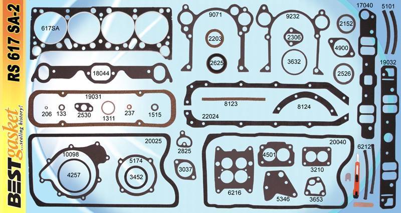 Best Gasket - Complete Engine Gasket Kit w/ Rear Main Rope Seal, Pontiac 1961-79 326/350/389/400/421/428/455  Except RA/SD