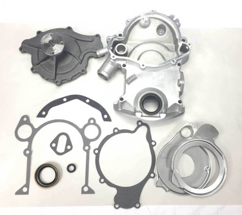Butler Performance - Butler Performance 1968 8-Bolt Replacement Timing Cover Kit w/High Flow Water Pump