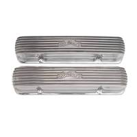 Valve Covers, Breathers, Oil Fill Caps - Stock and Aftermarket Valve Covers - Edelbrock - Edelbrock Classic Series Pontiac Valve Cover, Polished, Set EDL-4130