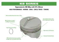 Keith Black - Hypereutectic Cast -17cc Dish Top Pistons, 400, 3.750" Str, - Image 3