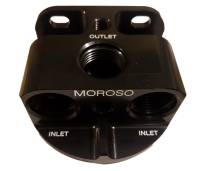 Moroso Aluminum Remote Oil Filter Bracket, Front-Line, Black MOR-23764