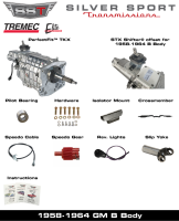 58-64 B-Body, SST Tremec Perfect-Fit 5 Speed TKX Transmission Kit, Manual to TKX