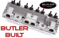 Unported Cylinder Heads - Rd-Port Cylinder Heads - Butler Performance - Butler Round Port 87cc Aluminum Cylinder Heads, Hyd. Roller w/ Edelbrock Castings, Made in the USA (Pair)