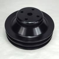 Ram Air Restorations - Pontiac Pontiac 2 Groove Water Pump Pulley, 1969 1/2-1970 w/4.50" water pump, 6 1/2", Black, **A/C Applications** (Also 4" to 4.5" Conversion Pulley) - Image 1