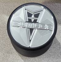 Butler 3D Raised Logo Custom CNC Black Aluminum Push-In Breather 