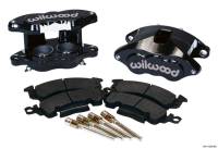 Willwood Pontiac Brake Caliper Upgrade Kit, D52, 2 Piston, Forged Aluminum, Black Powder Coat, w/Pads Set/2