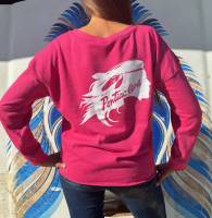 Pontiac Girl Loose Sweat Shirt, Hot Pink