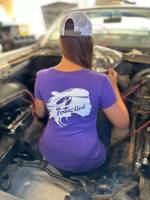 Pontiac Girl V-Neck T-Shirt, Purple