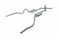 1970-1971 GTO Valance Exit 2.5 Inch Crossmember Back  X-Change Exhaust System With X-Pipe 409 Stainless