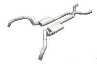 Pypes Exhaust - 1967-1969 2.5 Inch F-Body Crossmember Back Exhaust System With X-Pipe & Quarter Panel Exit 409 Stainless - Image 1