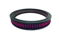 Air Filter Element, Round, 14 in Diameter, 2 in Tall, Reusable Cotton, Red, Universal, Each