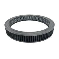 Air Filter Element, Round, 14 in Diameter, 2 in Tall, Reusable Cotton, Black, Universal, Each