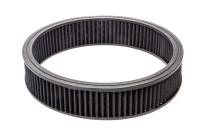 Air Filter Element, Round, 14 in Diameter, 3 in Tall, Reusable Cotton, Black, Universal, Each