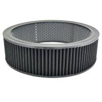 Air Filter Element, Round, 14 in Diameter, 4 in Tall, Reusable Cotton, Black, Universal, Each