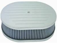 Polished 12" Oval Air Cleaner w/ Washable Element - 5" Stud included, Fits 5 1/8" neck size