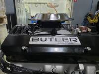 Butler Performance - Air Cleaner Base, 14 in Round, 5-1/8 Carb Flange, 1-1/8" Dropped Base, Steel, Chrome, Each - Image 2