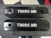 Black Retro Trans Am Butler Performance CNC Logo Aluminum Valve Covers