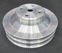 Pontiac 2 Groove Water Pump Pulley (Billet)-1971 and Later A/C applications, 6.5" Diameter
