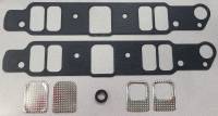 Pontiac Intake Gasket / Includes Metal Reinforced Heat X-Over Block Off Plates  (Set)