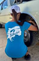 Pontiac Girl - Pontiac Girl V-Neck T-Shirt, Turquoise - Image 8