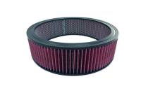 Air Filter Element, Round, 14 in Diameter, 4 in Tall, Reusable Cotton, Red, Universal, Each