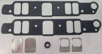 Pontiac Intake Gasket / Includes Metal Reinforced Heat X-Over Block Off Plates  (Set)