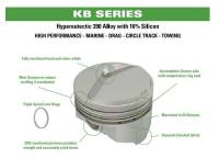 Keith Black - Keith Black Hypereutectic Pistons, Pontiac 400, Dome (10cc), .060" Over (Set/8) UEM-KB422-60 - Image 3