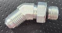 6AN to 3/8 Oring 45 Degree Steel Fitting, Used to clear drop base