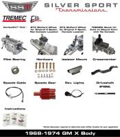 68-74 X-Body, SST Tremec Perfect-Fit 5 Speed TKX Transmission Kit, Manual to TKX